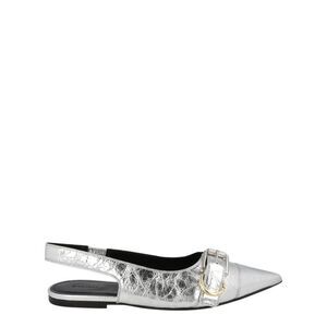 Givenchy Voyou Slingback Flats Silver Womens